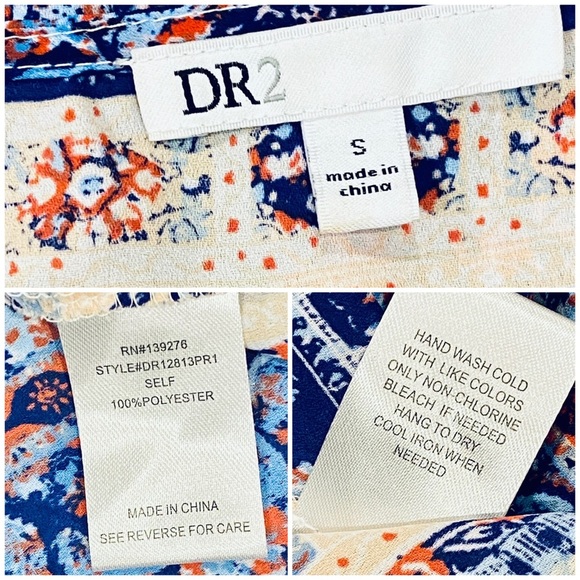 Daniel Rainn DR2 Pastel VNeck Floral Print Short Sleeve Top (S) - Picture 8 of 8